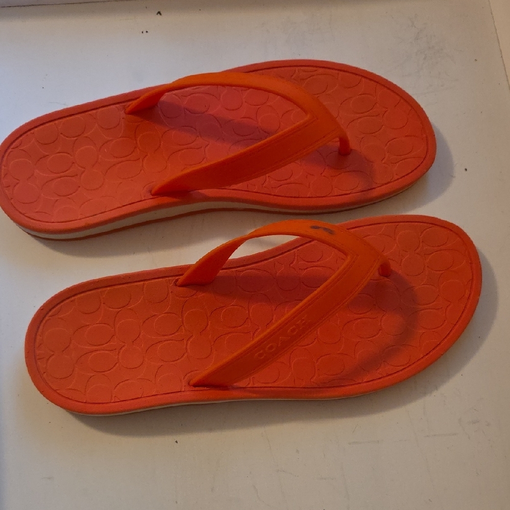 Coach Vibrant Orange Sandals